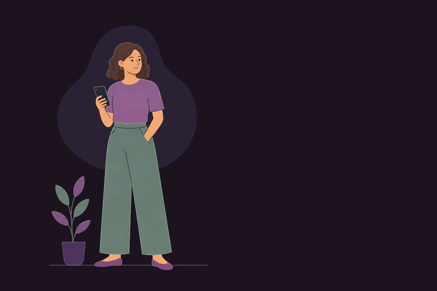 Abstrakte Illustration einer Person, die am Smartphone eine Zugangsanfrage vorbereitet.